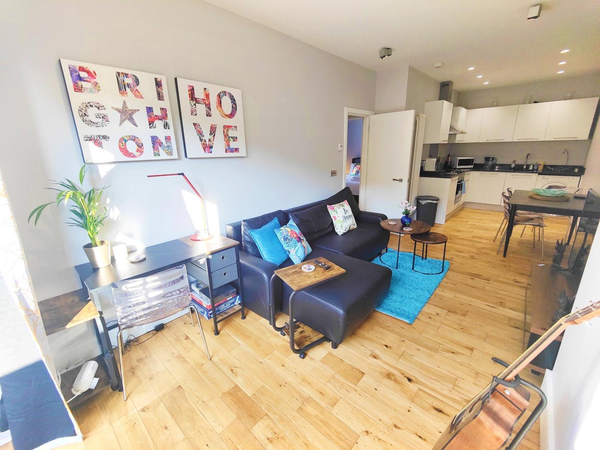 Modern Central Brighton Patio Flat - Free Parking! Luaran gambar